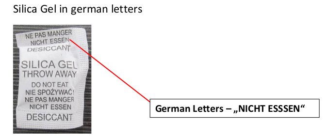 Silica Gel in german letters